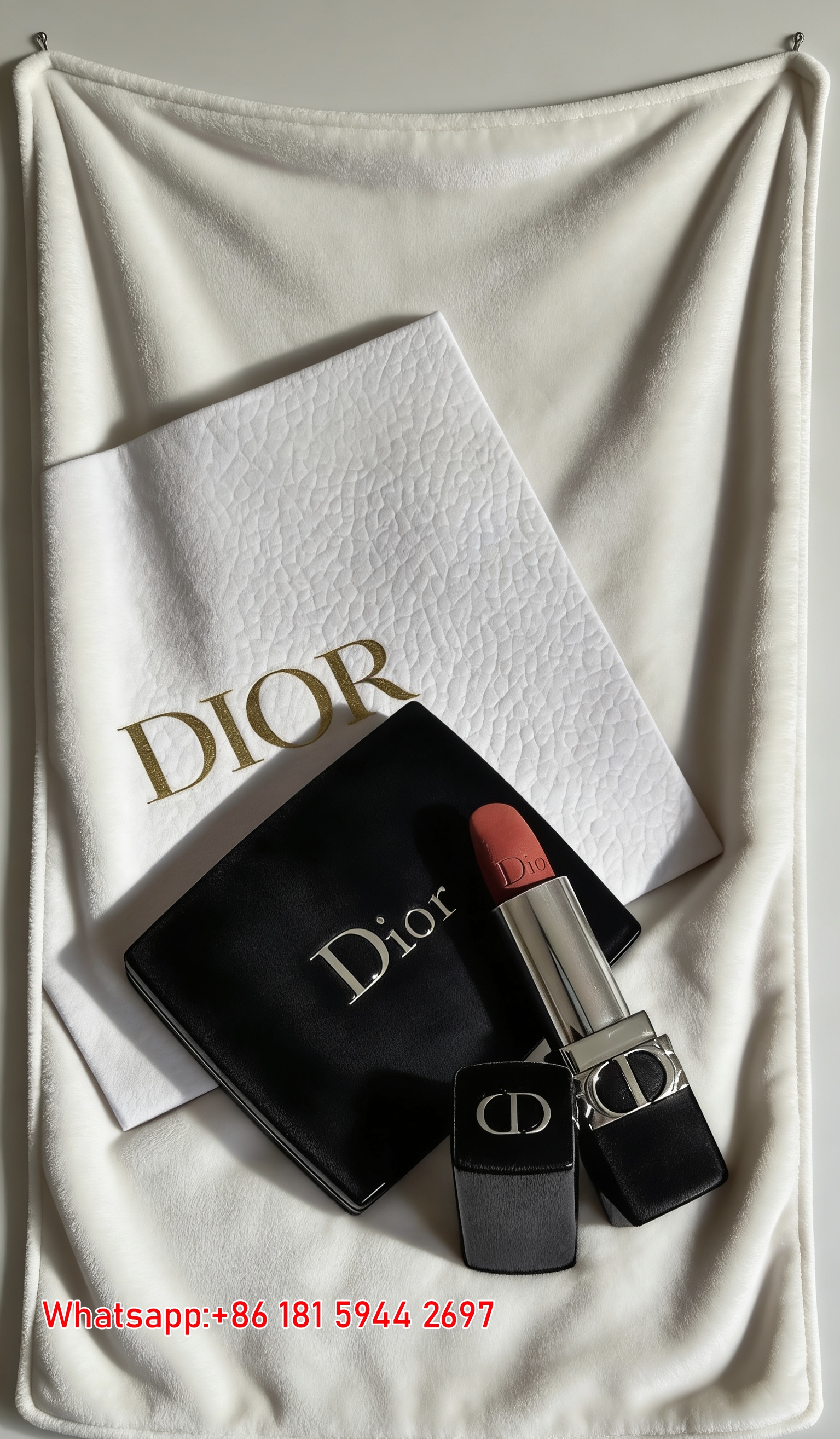 Dior Lipstick & Compact Flannel Throw Blanket D151
